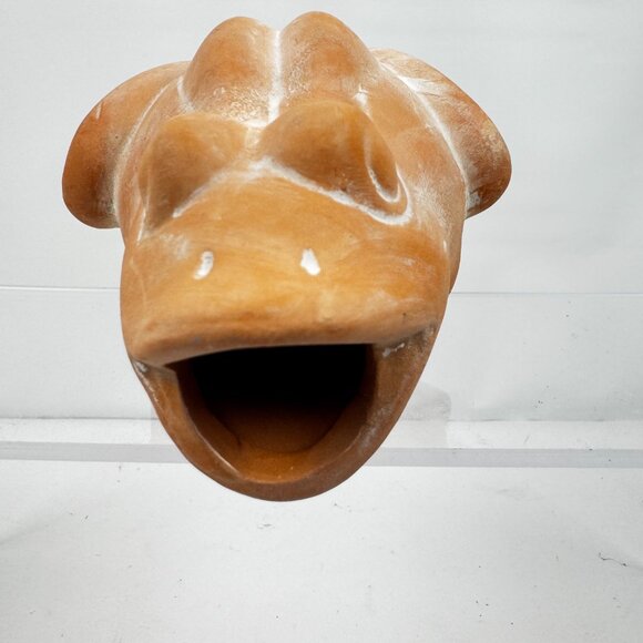 Terracotta Frog Pottery Figurine with 3 Mini Gardening Tools Clay Sculpture Gard - Picture 9 of 10